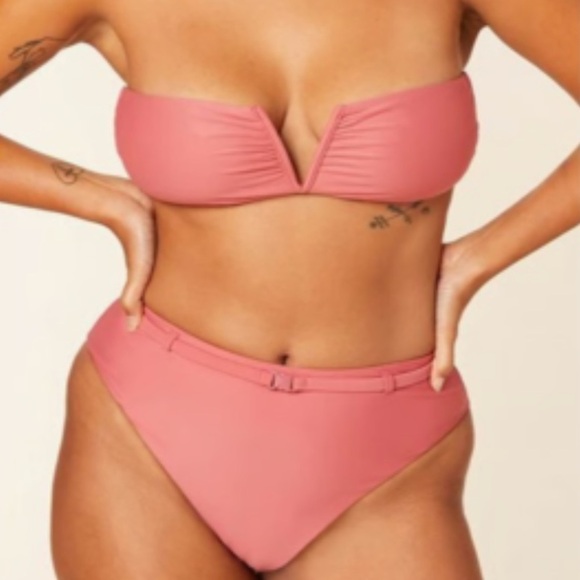 Andie Swim Bikini Scala Top and Riviera High Waisted Bottom in Fruit Punch XS - Picture 1 of 6